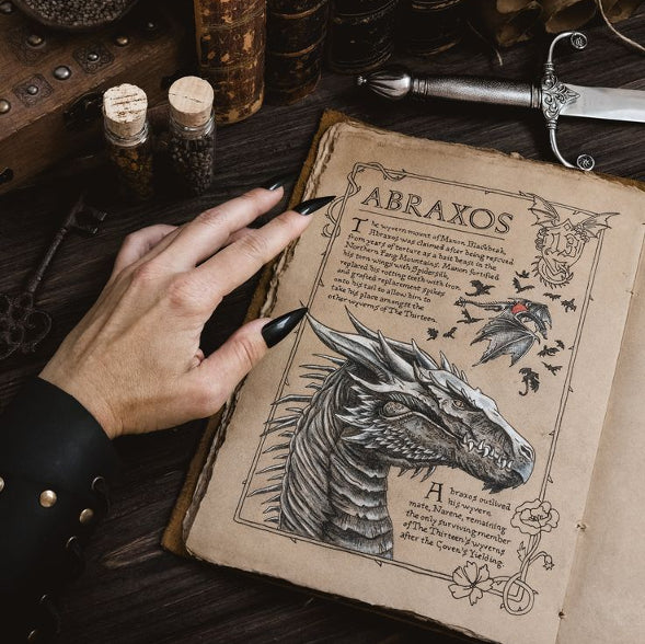 Grimoire With Dragon